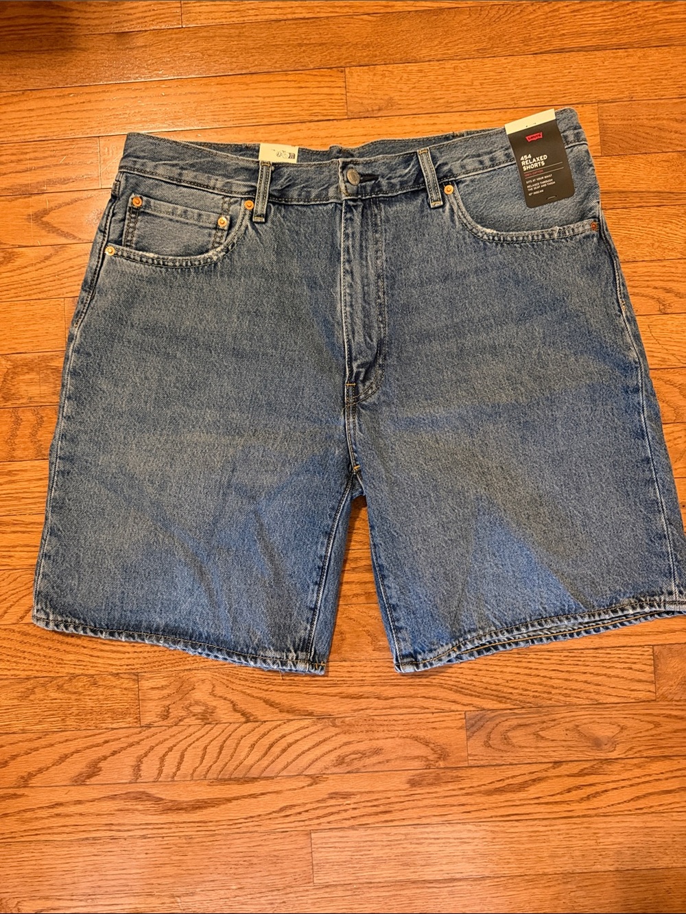 Levi's Premium Classic Medium Blue Denim 454 Relaxed Fit Shorts